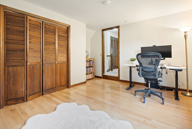 132 Royal Oak Dr, Southington, CT 06489 - office area featuring light wood-style flooring and baseboards