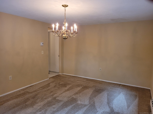 13 Little River Ln, Middletown, CT 06457 - carpeted spare room featuring a chandelier and baseboards