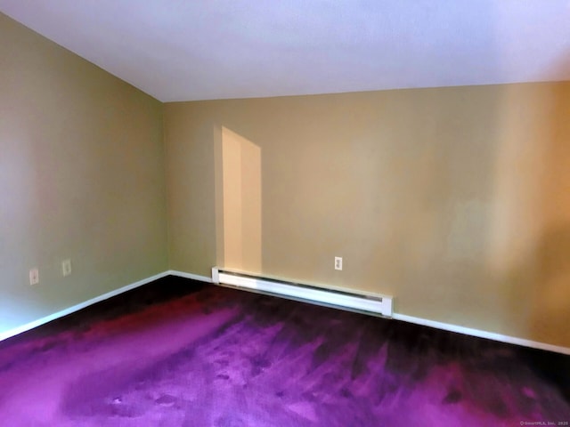 13 Little River Ln, Middletown, CT 06457 - carpeted empty room featuring a baseboard heating unit and baseboards