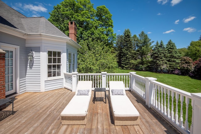 134 Nod Rd, Ridgefield, CT 06877 - wooden deck featuring a lawn