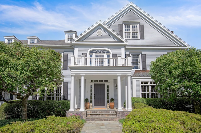 134 Nod Rd, Ridgefield, CT 06877 - view of front facade with a porch and a balcony
