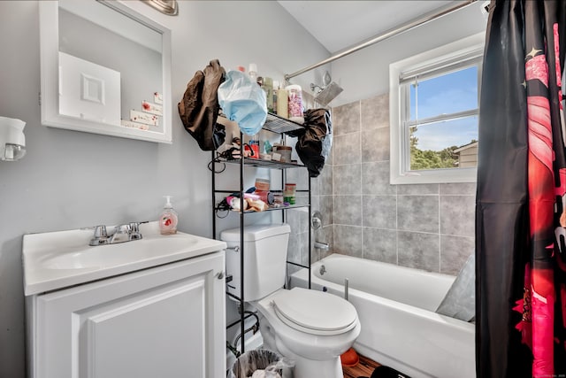 68 Round Tree Dr Unit 9, Naugatuck, CT 06770 - bathroom featuring shower / bath combo, vanity, and toilet