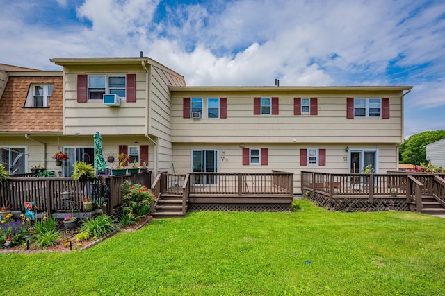 68 Round Tree Dr Unit 9, Naugatuck, CT 06770 - rear view of house featuring a yard, a deck, and cooling unit