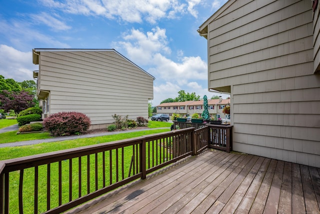 68 Round Tree Dr Unit 9, Naugatuck, CT 06770 - deck with a lawn and a residential view