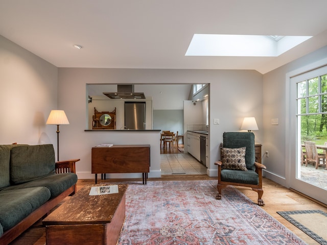 24 River Rd, Deep River, CT 06417 - living area with a skylight and baseboards