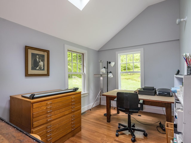 24 River Rd, Deep River, CT 06417 - office featuring vaulted ceiling, plenty of natural light, and wood finished floors