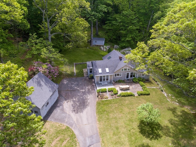 24 River Rd, Deep River, CT 06417 - view from above of property with a heavily wooded area