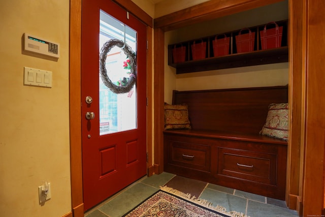 289 Woodchuck Ln, Harwinton, CT 06791 - entrance foyer featuring healthy amount of natural light and dark tile patterned floors