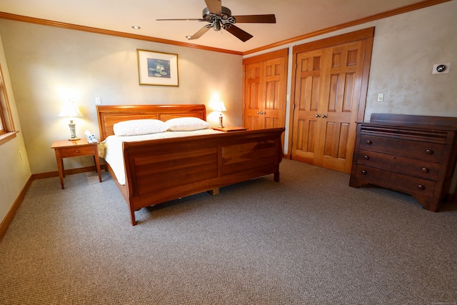 289 Woodchuck Ln, Harwinton, CT 06791 - bedroom featuring ornamental molding, carpet flooring, and a ceiling fan