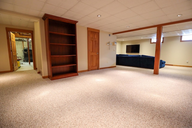 289 Woodchuck Ln, Harwinton, CT 06791 - basement with carpet and a drop ceiling