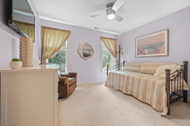67 Old Farms Rd, Glastonbury, CT 06073 - bedroom featuring light colored carpet, multiple windows, and a ceiling fan