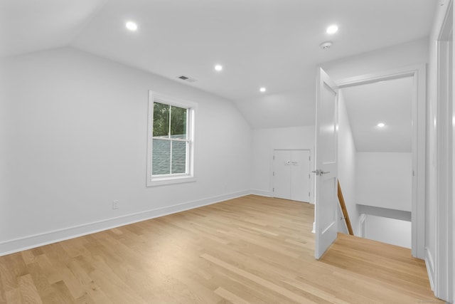 45 Robin Cir, Fairfield, CT 06824 - bonus room with lofted ceiling, light wood-style floors, recessed lighting, and baseboards