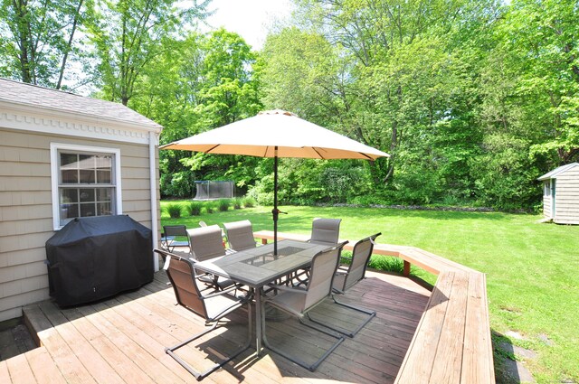 6 Lennox Ave, Windsor, CT 06095 - deck featuring a grill, outdoor dining space, and a yard