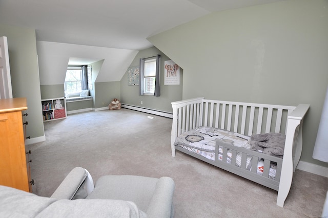 6 Lennox Ave, Windsor, CT 06095 - carpeted bedroom featuring baseboard heating and vaulted ceiling