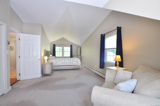 6 Lennox Ave, Windsor, CT 06095 - bedroom with baseboard heating, carpet, and vaulted ceiling