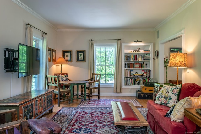 23 Anita Way, Warren, CT 06754 - living room with wood finished floors and ornamental molding
