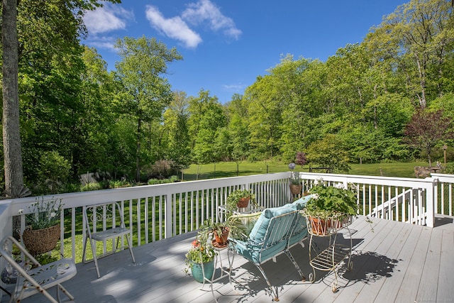 23 Anita Way, Warren, CT 06754 - wooden deck with a wooded view