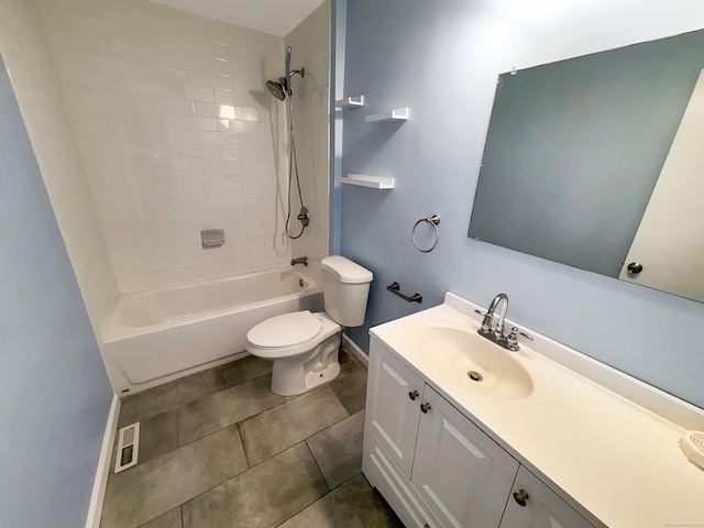 330 Short Beach Rd Apt F6, East Haven, CT 06512 - bathroom with toilet, vanity, baseboards, tile patterned floors, and  shower combination