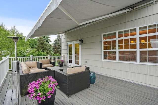 27 E Gate Rd, Danbury, CT 06811 - wooden terrace with french doors and an outdoor hangout area