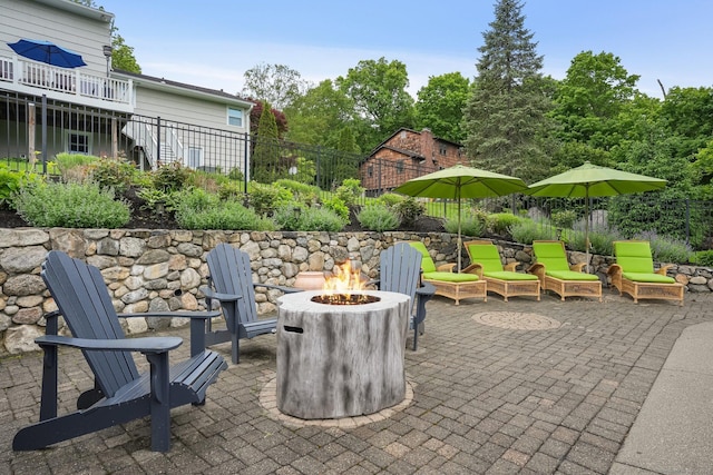27 E Gate Rd, Danbury, CT 06811 - view of patio / terrace with an outdoor fire pit