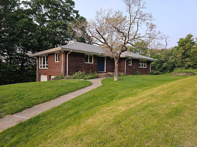 36 View St, Plainville, CT 06062 - single story home with a garage, brick siding, and a front yard