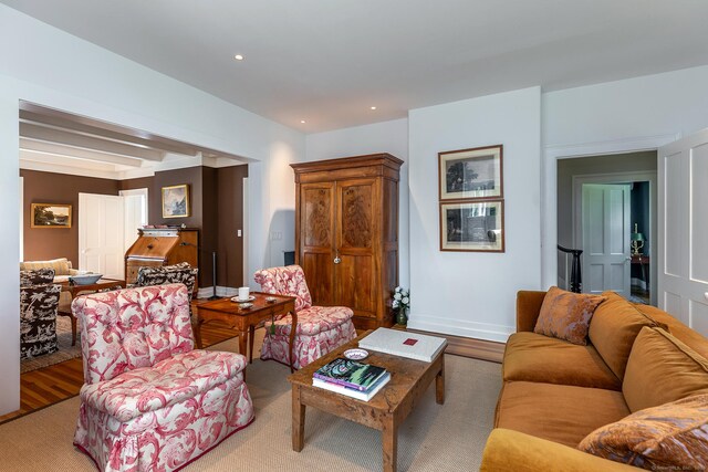 118 S St, Litchfield, CT 06759 - living room with wood finished floors and recessed lighting