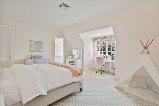 42 Morningside Dr S, Westport, CT 06880 - bedroom featuring carpet flooring, vaulted ceiling, baseboards, and connected bathroom