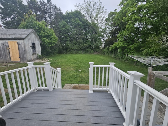 16 Walnut St (Pawcatuck), Unit Pawcatuck Stonington, CT 06379 - wooden deck featuring a lawn
