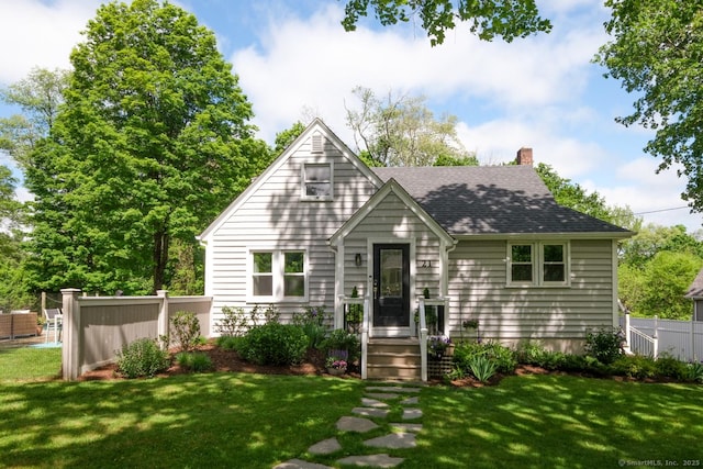 21 Perry St, Salisbury, CT 06039 - view of front facade featuring a chimney and a shingled roof