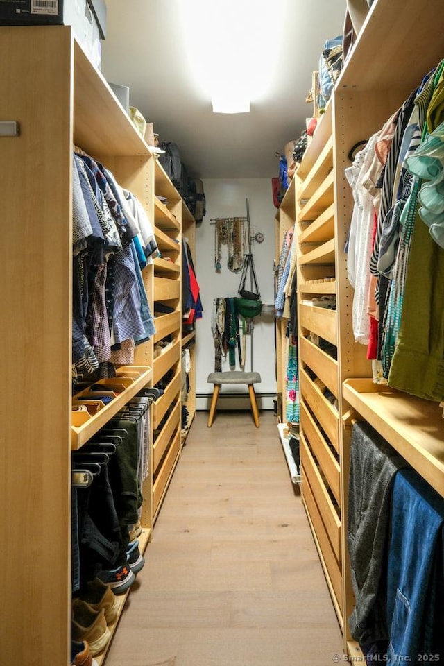 21 Perry St, Salisbury, CT 06039 - walk in closet featuring light wood-style flooring and a baseboard radiator