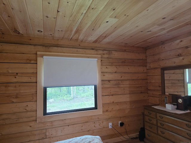 80 John Mack Rd, Hampton, CT 06247 - unfurnished bedroom with wooden ceiling and wood walls