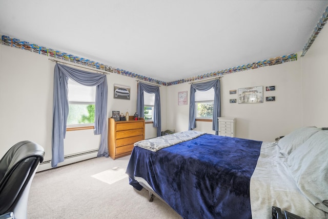 18 Kimberly Dr, Enfield, CT 06082 - bedroom featuring multiple windows, light colored carpet, and a baseboard heating unit
