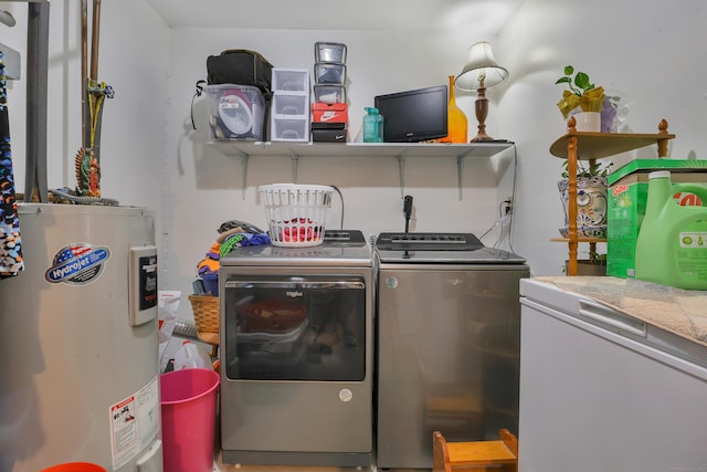 239 Glen St, New Britain, CT 06051 - laundry room featuring water heater and separate washer and dryer