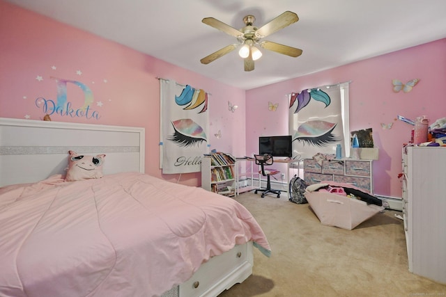 5 Stevens St, Bridgeport, CT 06606 - bedroom featuring carpet flooring, ceiling fan, and baseboard heating