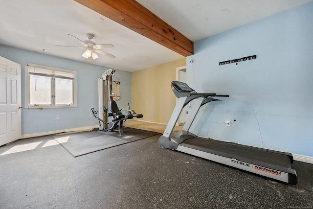 5 Stevens St, Bridgeport, CT 06606 - workout area featuring ceiling fan and baseboards