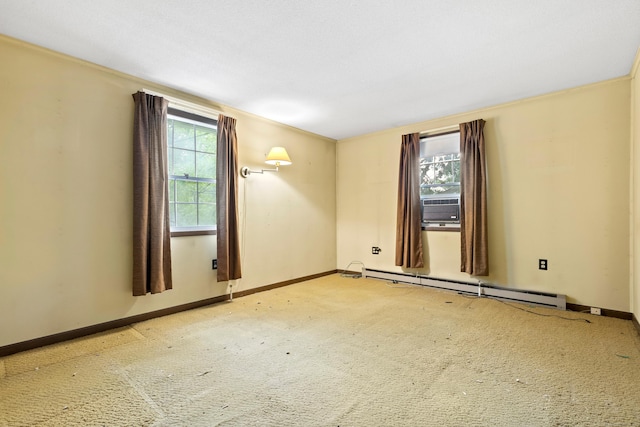 108 Gallivan Ln, Montville, CT 06382 - empty room with baseboard heating, healthy amount of natural light, and light colored carpet