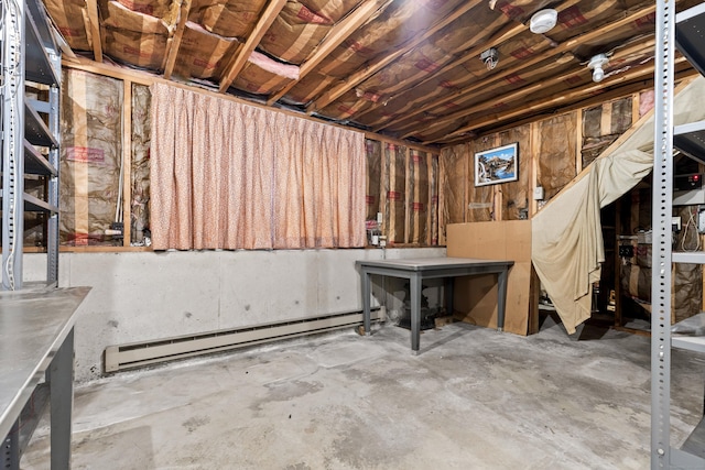 108 Gallivan Ln, Montville, CT 06382 - unfinished basement featuring a baseboard heating unit