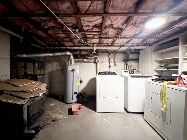 29 Hooker Rd, Bridgeport, CT 06610 - unfinished basement with gas water heater and washer and clothes dryer