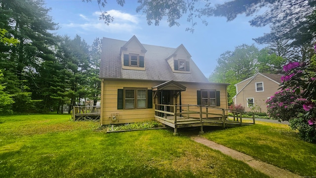 19 Weymouth Rd, Enfield, CT 06082 - back of house featuring a lawn and a wooden deck