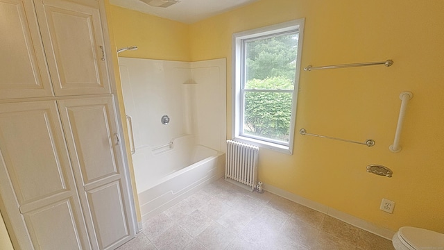 19 Weymouth Rd, Enfield, CT 06082 - full bath featuring radiator heating unit, plenty of natural light, toilet, and shower / tub combination