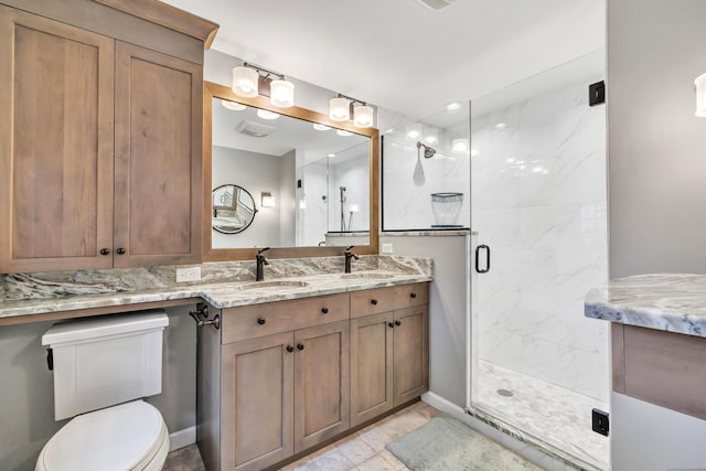 59 Ledyard Rd, West Hartford, CT 06117 - full bath with a stall shower, double vanity, and toilet