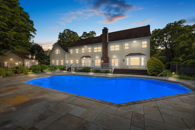96 Norrans Ridge Dr, Ridgefield, CT 06877 - swimming pool featuring a wooden deck and a patio area