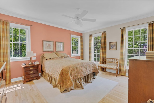 14 Withe Pass, Burlington, CT 06013 - bedroom featuring light wood finished floors, baseboards, crown molding, and ceiling fan