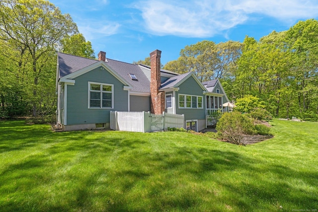 14 Withe Pass, Burlington, CT 06013 - back of house featuring a chimney and a lawn
