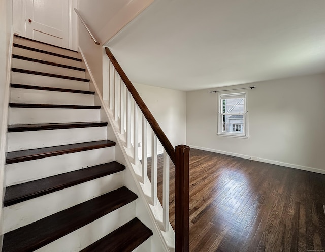 57 Fenway Dr, Hamden, CT 06517 - stairs featuring wood finished floors and baseboards