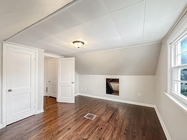 57 Fenway Dr, Hamden, CT 06517 - additional living space featuring dark wood-style floors and lofted ceiling