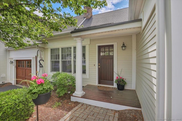 503 Dzen Way Unit 503, South Windsor, CT 06074 - view of exterior entry featuring a chimney and a porch