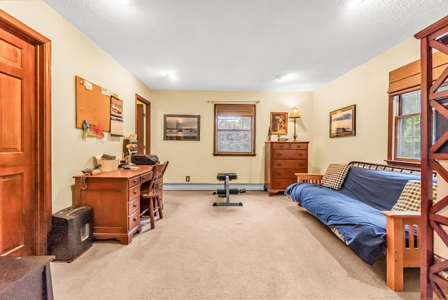 28 Blakeman Dr, Monroe, CT 06468 - living area with plenty of natural light, light carpet, baseboard heating, and an office area