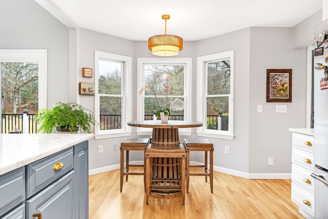 11 Pequot Ln, Hopkinton, Rhode Island, RI 02804 - dining area with light wood-style flooring, healthy amount of natural light, and baseboards