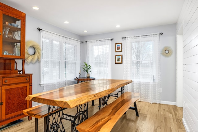 11 Pequot Ln, Hopkinton, Rhode Island, RI 02804 - dining room with light wood-style floors, recessed lighting, and baseboards